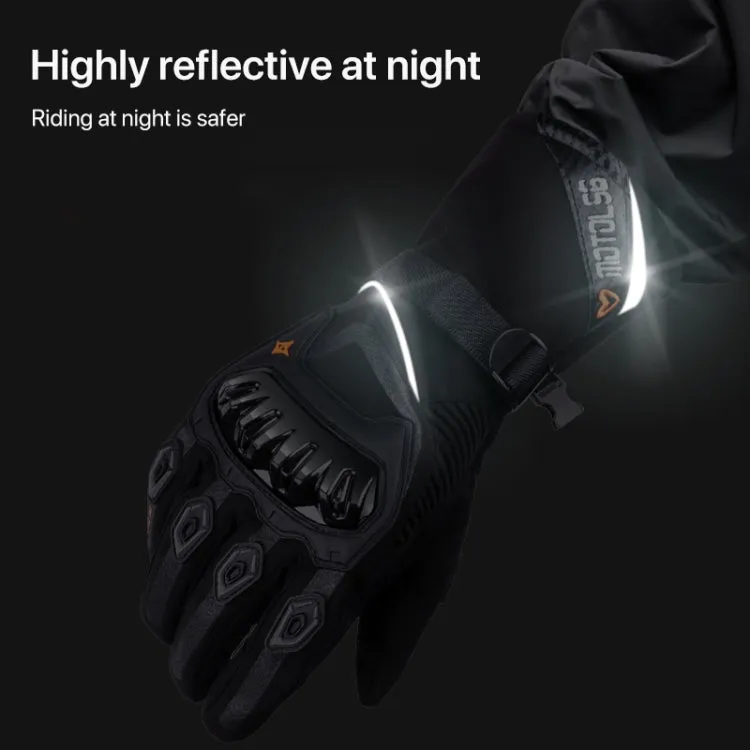 1-Pair MOTOLSG Motorcycle Riding Waterproof Winter Warm Gloves, Size:XL(Black)