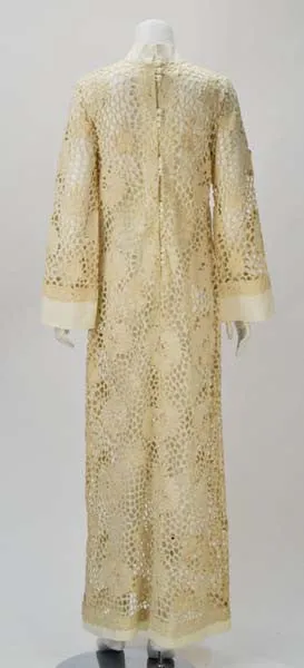 1960s Embroidered Lace Maxi