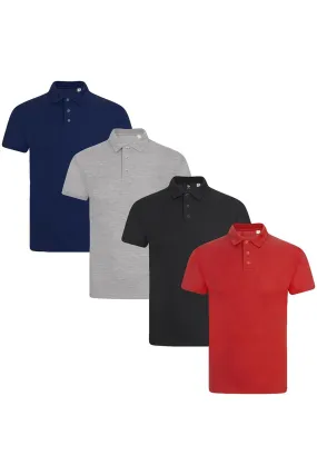 4 Pack Mens Polo Collar Short Sleeve Shirt - Set 3