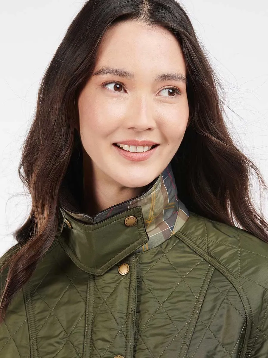 50% OFF BARBOUR Beadnell Polarquilt Jacket - Women's - Olive - Size: UK 8