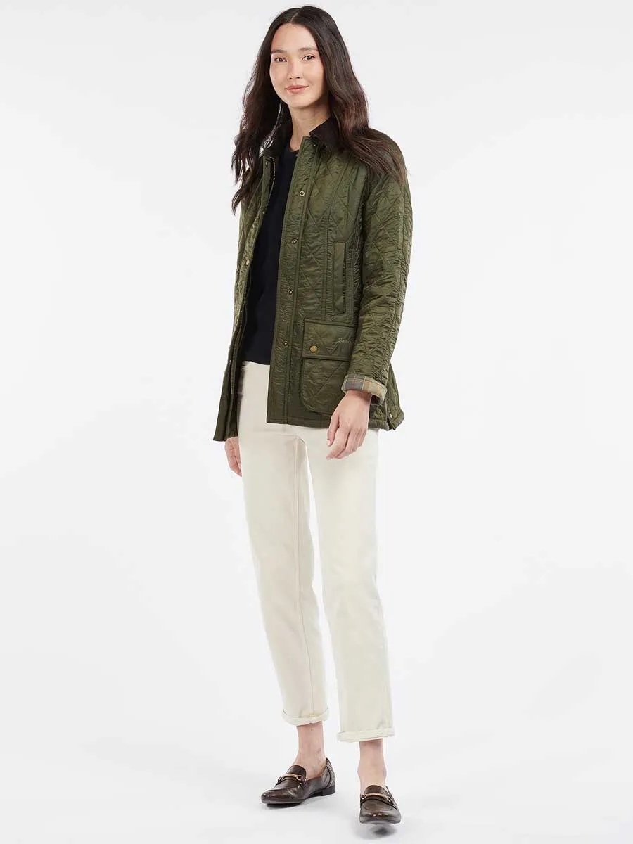 50% OFF BARBOUR Beadnell Polarquilt Jacket - Women's - Olive - Size: UK 8