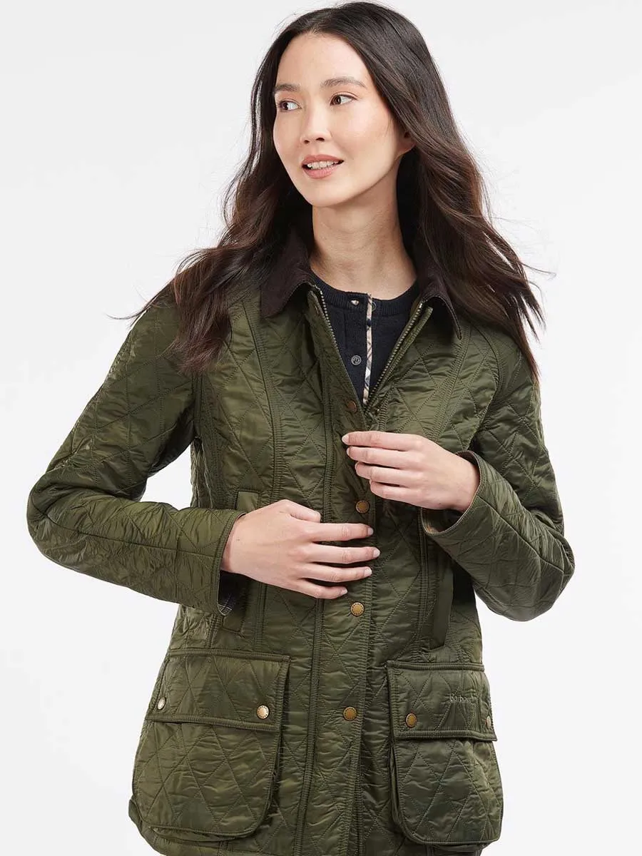 50% OFF BARBOUR Beadnell Polarquilt Jacket - Women's - Olive - Size: UK 8