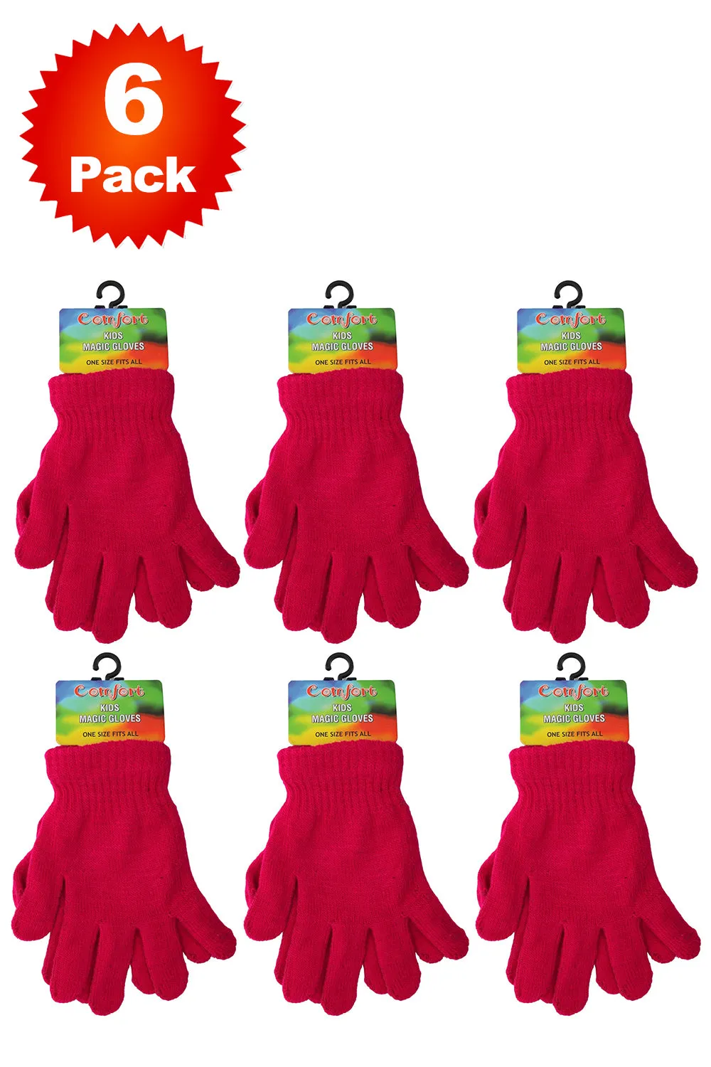 6 Pack Kids Winter Gloves