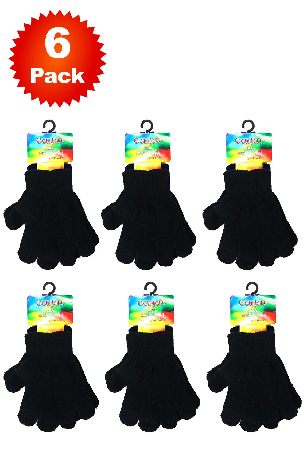 6 Pack Kids Winter Gloves