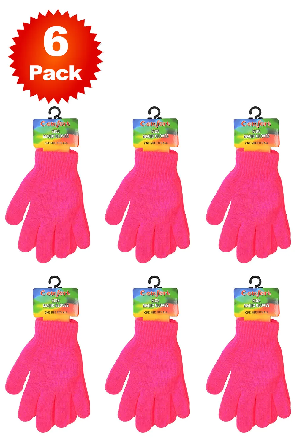 6 Pack Kids Winter Gloves