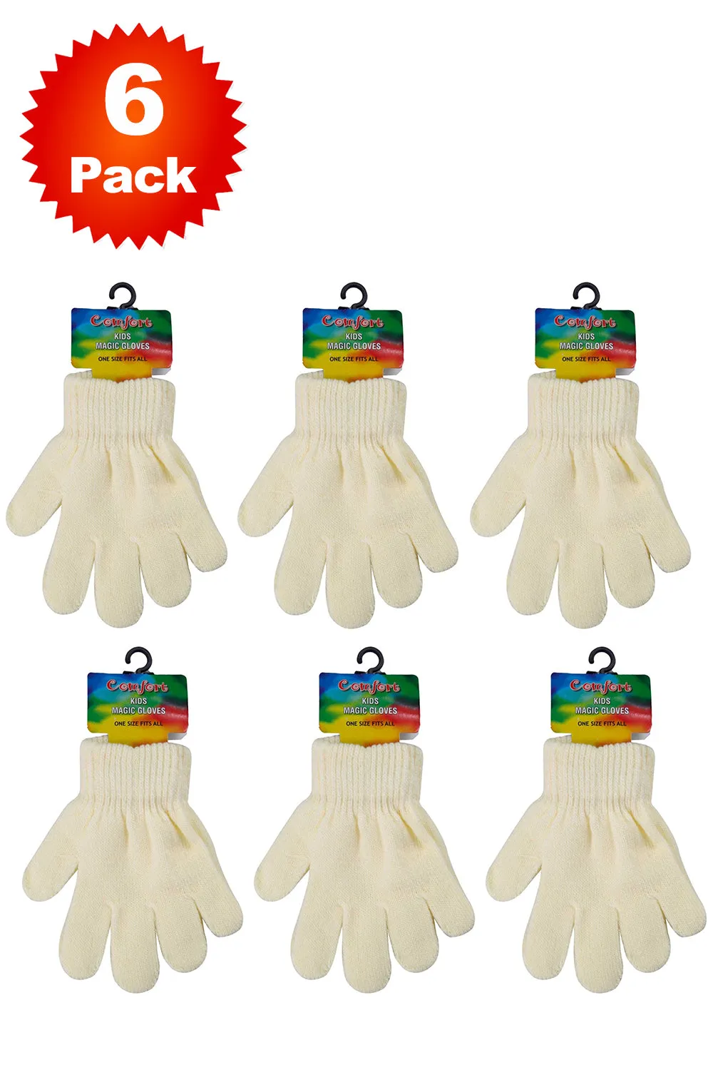 6 Pack Kids Winter Gloves