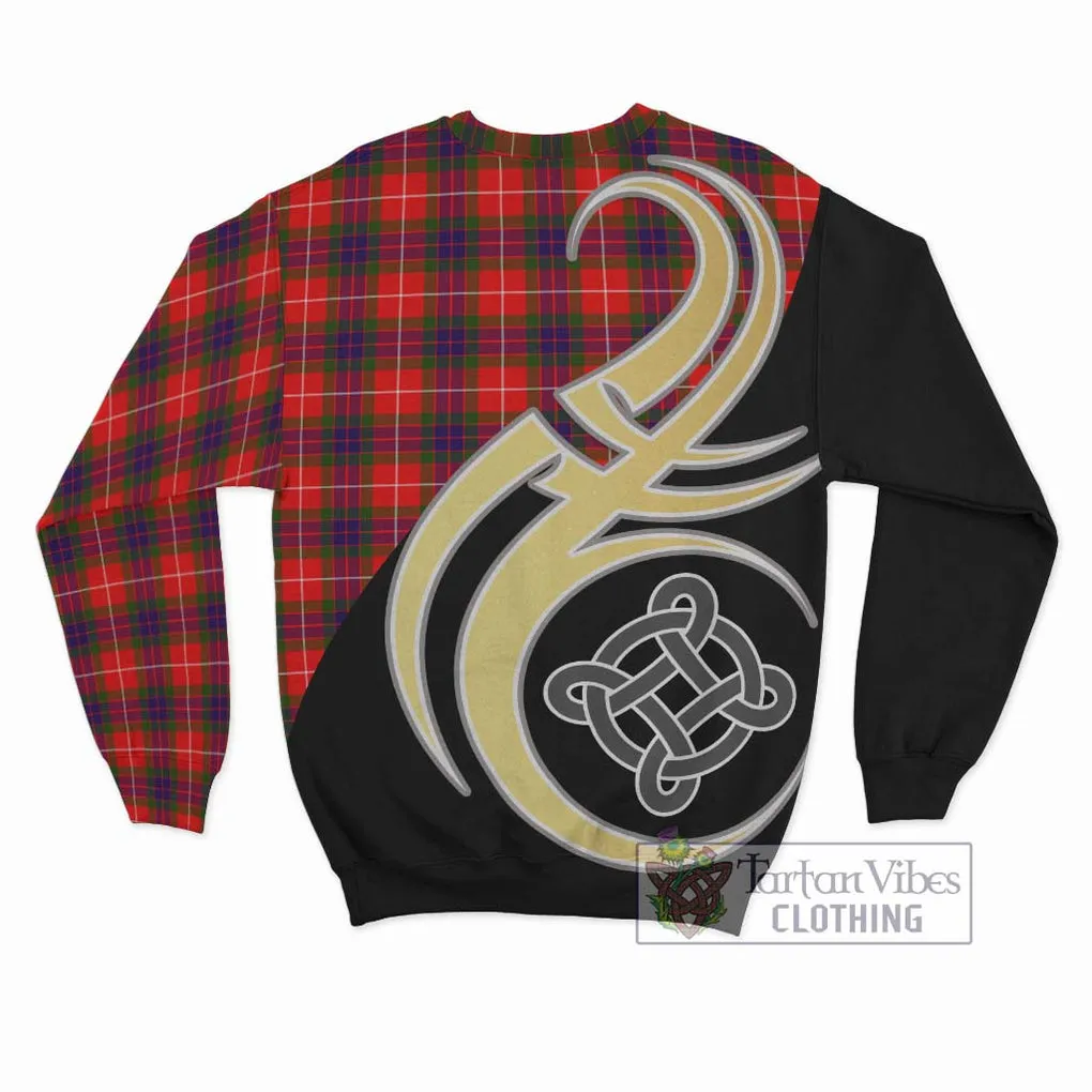 Abernethy Tartan Sweatshirt with Family Crest and Celtic Symbol Style