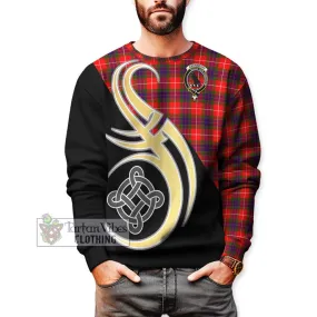 Abernethy Tartan Sweatshirt with Family Crest and Celtic Symbol Style