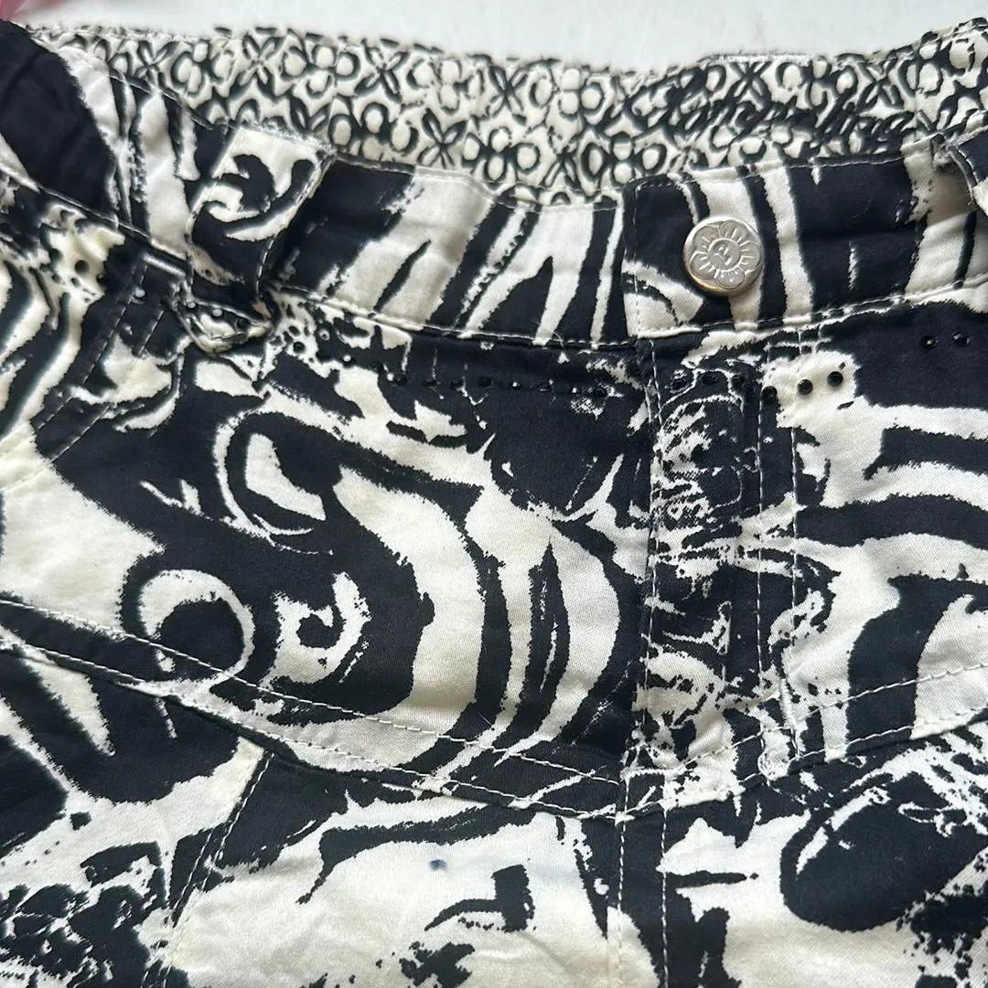 abstract print mini skirt