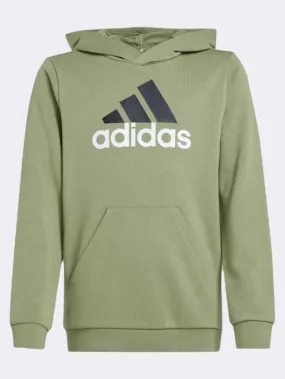 Adidas Essentials Large Two Tone Logo Kids-Boys sportswear Hoody Tent Green/Black