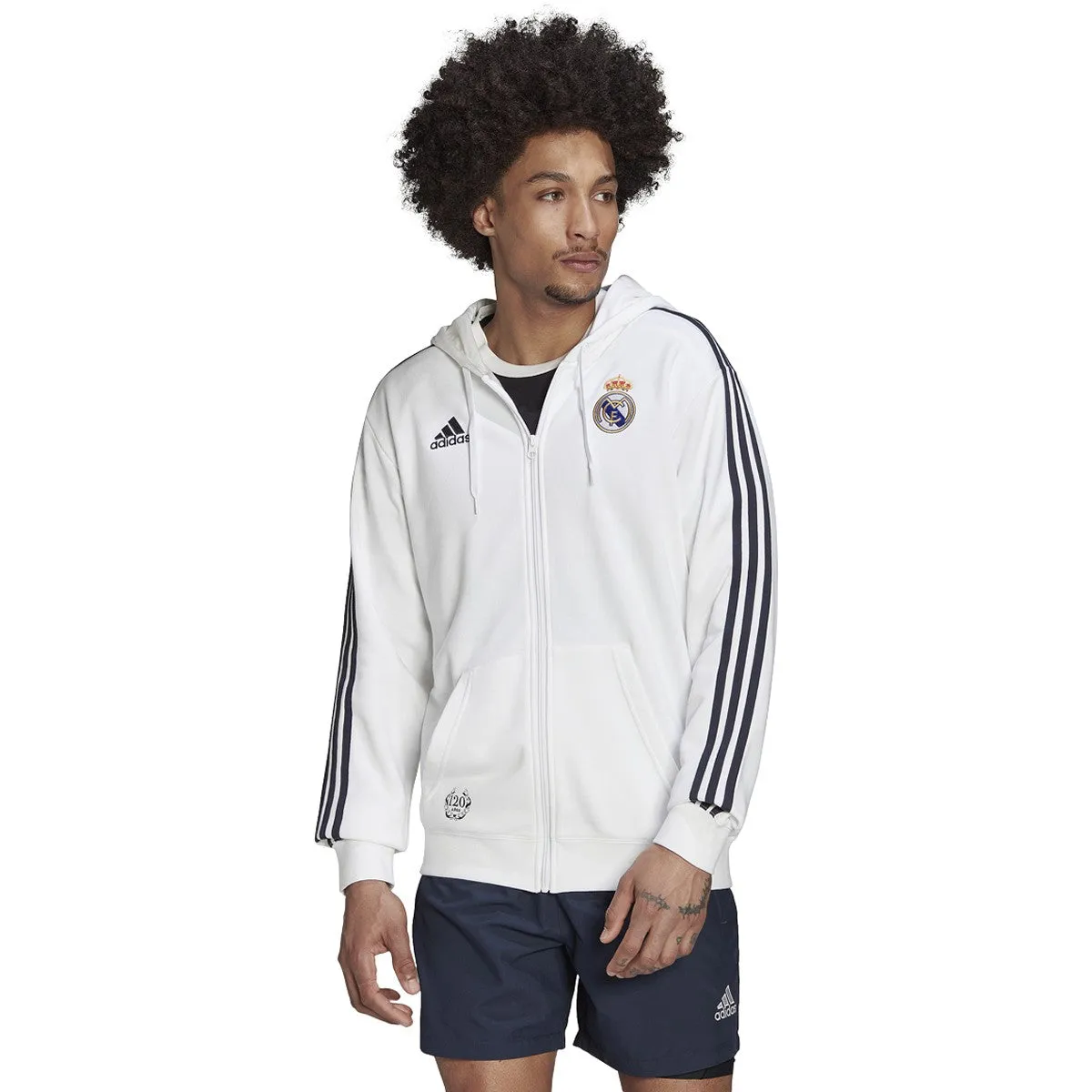 ADIDAS Men's Real Madrid 3 Stripe Full Zip Hoodie SOCHD1314