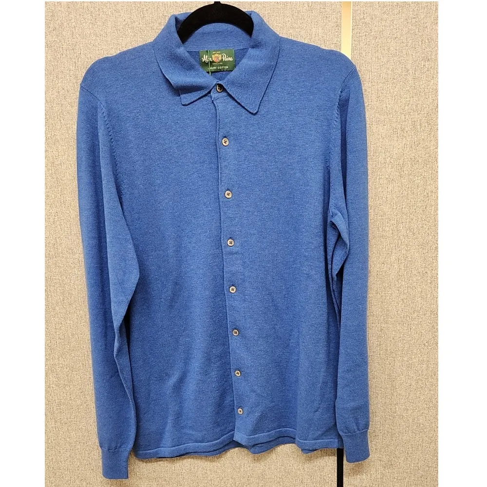 Alan Pain Medstead Knitted Shirt In Regata