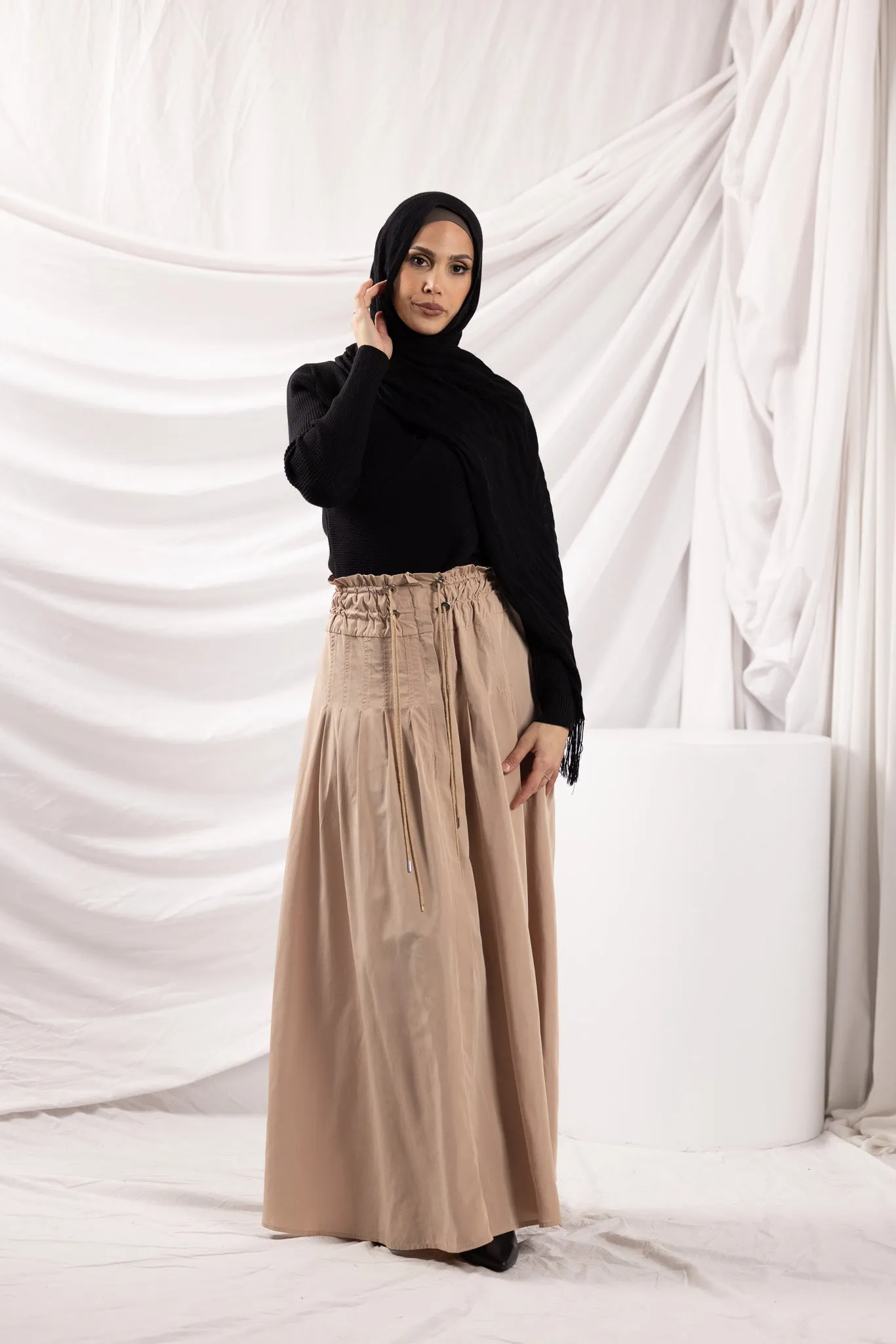 Alanis Drawstring Detailed Maxi Skirt