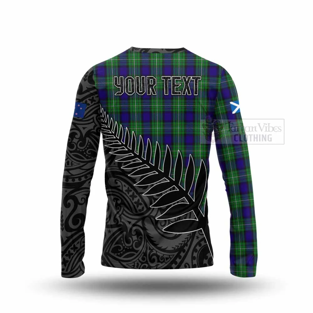 Alexander Crest Tartan Long Sleeve T-Shirt with New Zealand Silver Fern Half Style