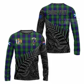 Alexander Crest Tartan Long Sleeve T-Shirt with New Zealand Silver Fern Half Style