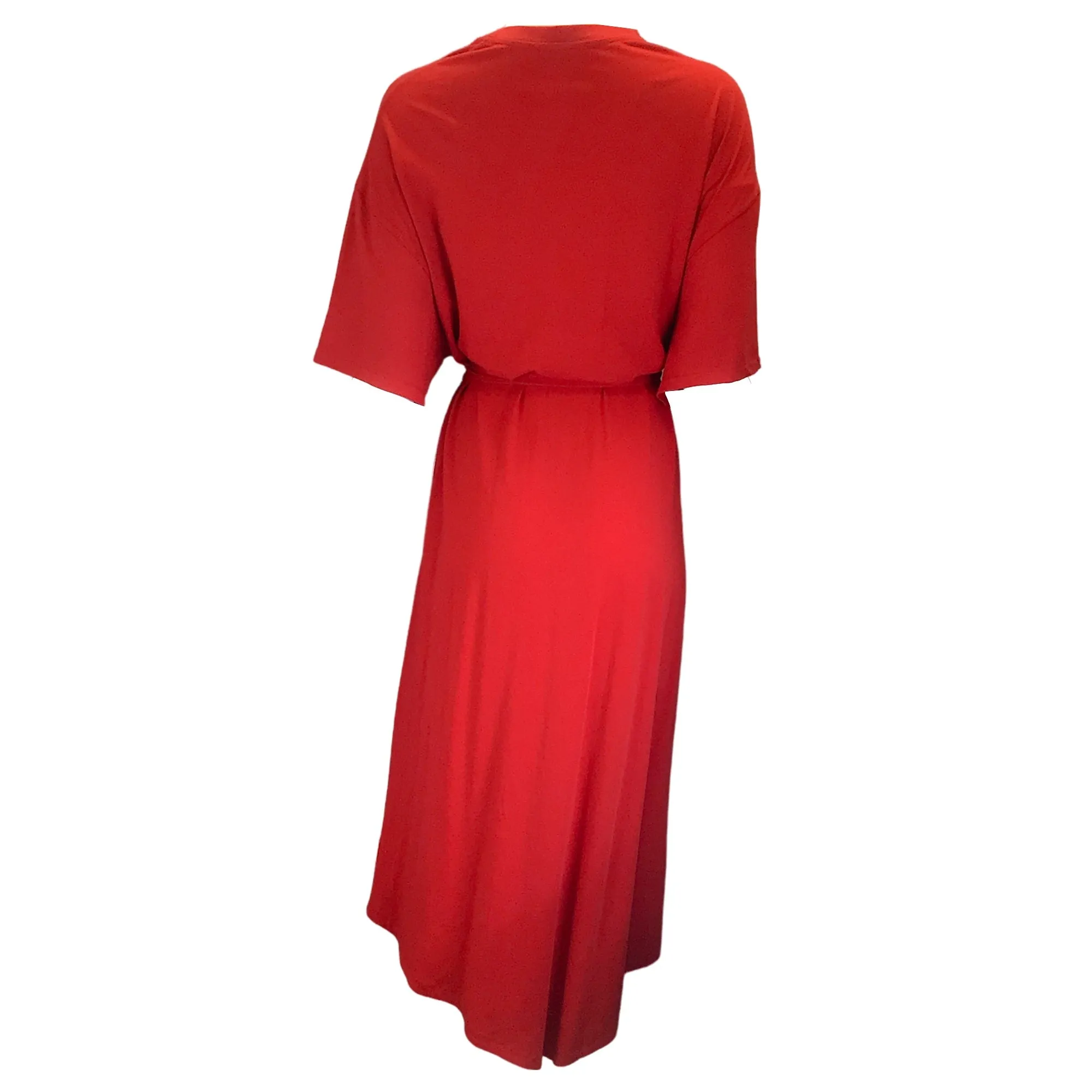 Alexandre Vauthier Red Stretch Jersey Asymmetrical Midi Dress