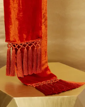 Amelia Velvet Scarf/Sash Belt in Sienna Orange