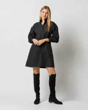 Anaya Popover Dress in Black Poplin