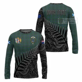 Arbuthnot Crest Tartan Long Sleeve T-Shirt with New Zealand Silver Fern Half Style