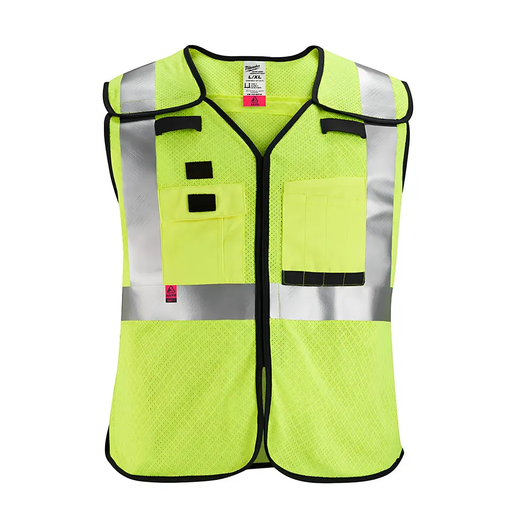 AR/FR Cat. 1 Class 2 Breakaway High Visibility Yellow Mesh Safety Vest - 4XL/5XL (ANSI/CSA)