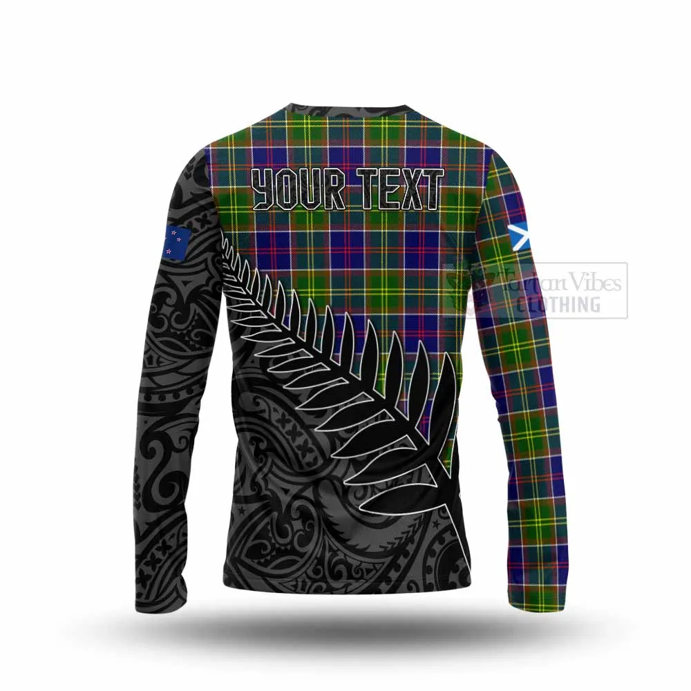 Arnott Crest Tartan Long Sleeve T-Shirt with New Zealand Silver Fern Half Style