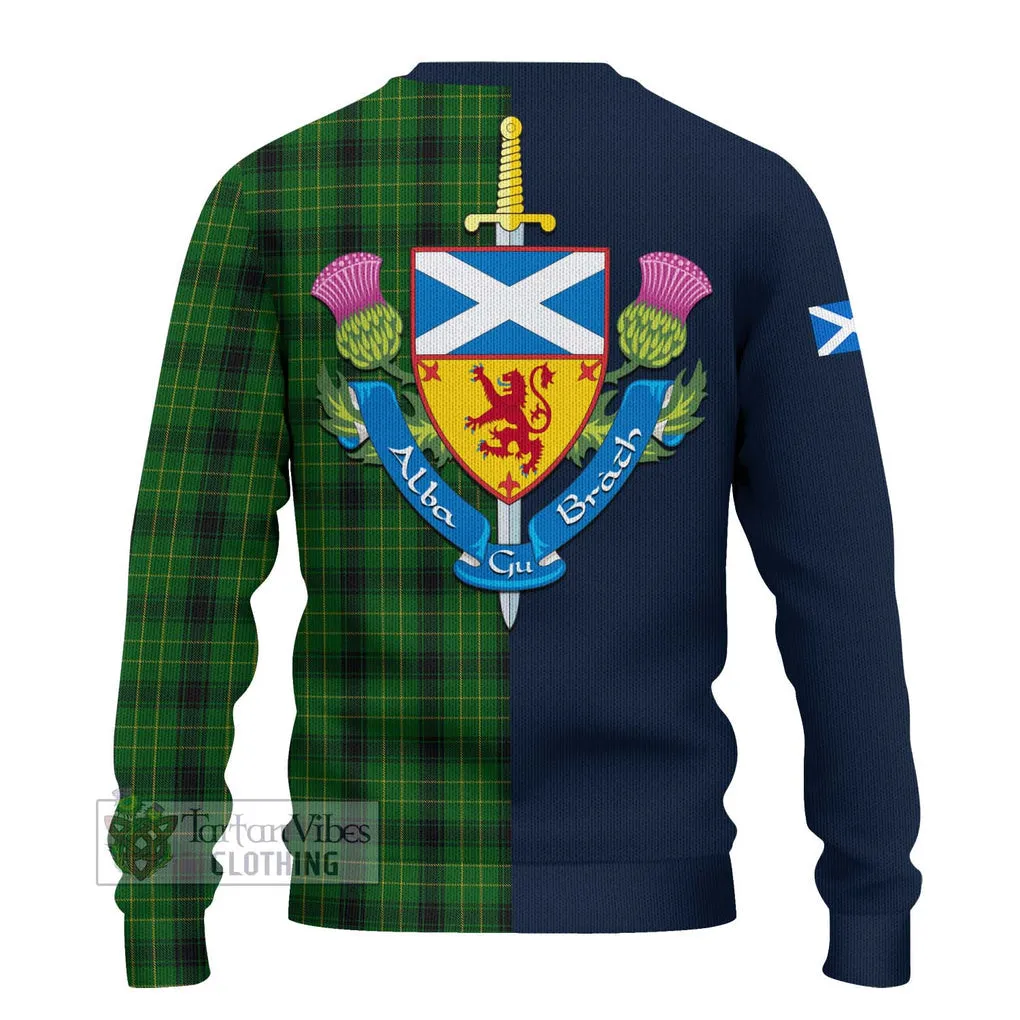 Arthur Highland Tartan Ugly Sweater with Scottish Lion Royal Arm Half Style