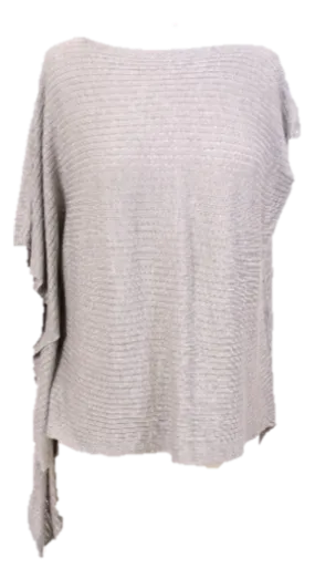 Asymmetrical Rib Texture Poncho Top