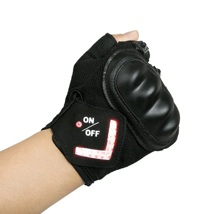 Automatic Induction Turn Signal Gloves Riding Warning Light Gloves, Color:Black(XL)