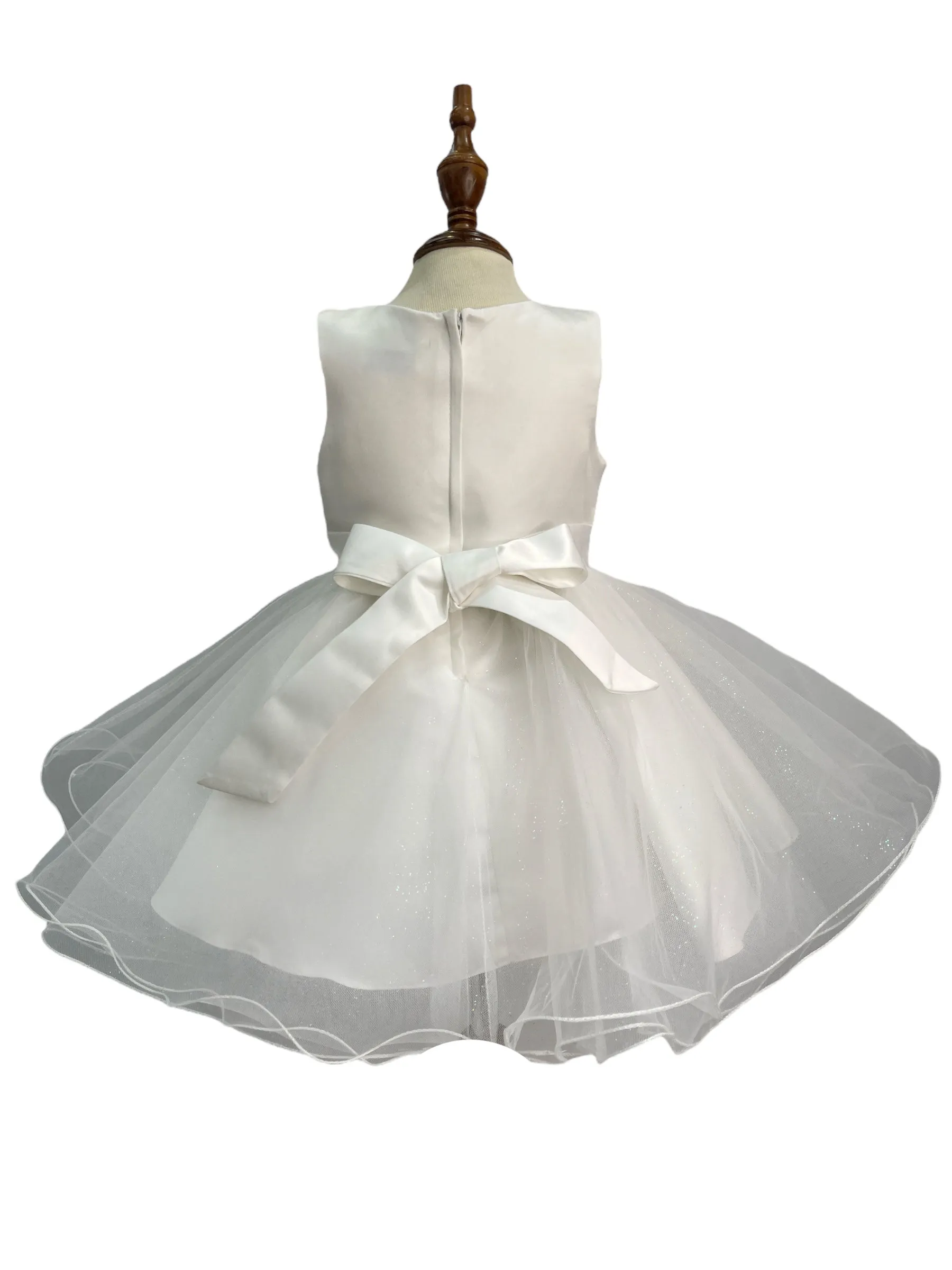 Baby Girls Daisy Sequin Pearl Tulle Flower Girl Dress 3-24M