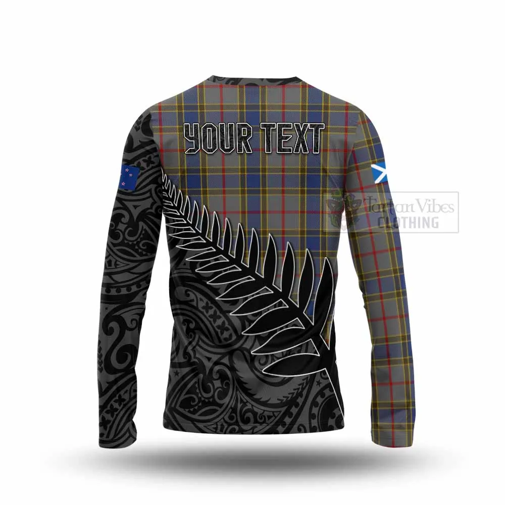 Balfour Crest Tartan Long Sleeve T-Shirt with New Zealand Silver Fern Half Style