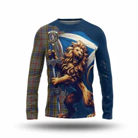 Balfour Tartan Family Crest Long Sleeve T-Shirt with Scottish Majestic Lion