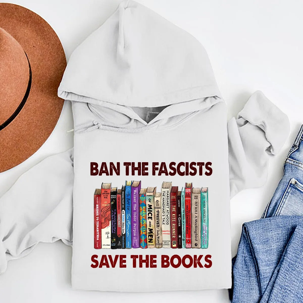 Ban The Fascists Save The Books Book Lovers Gift HDW377