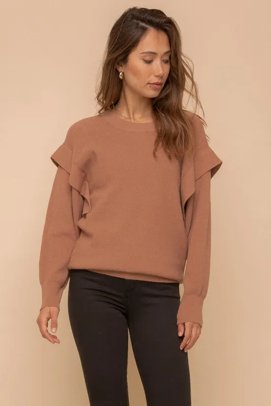 Band Detail Armhole Dolman Sweater