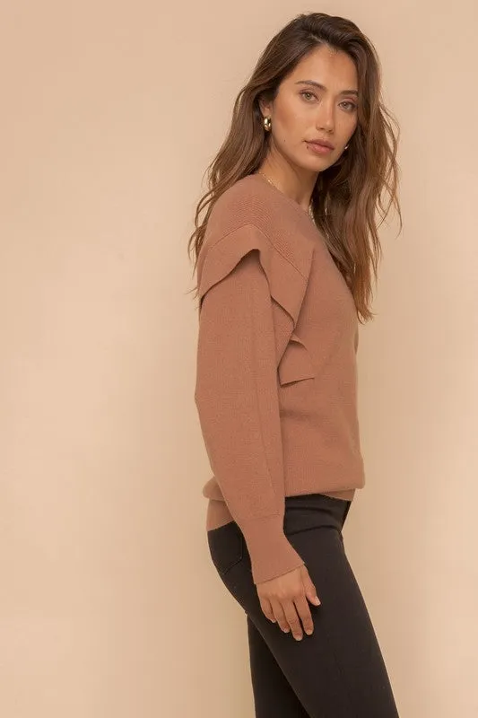 Band Detail Armhole Dolman Sweater