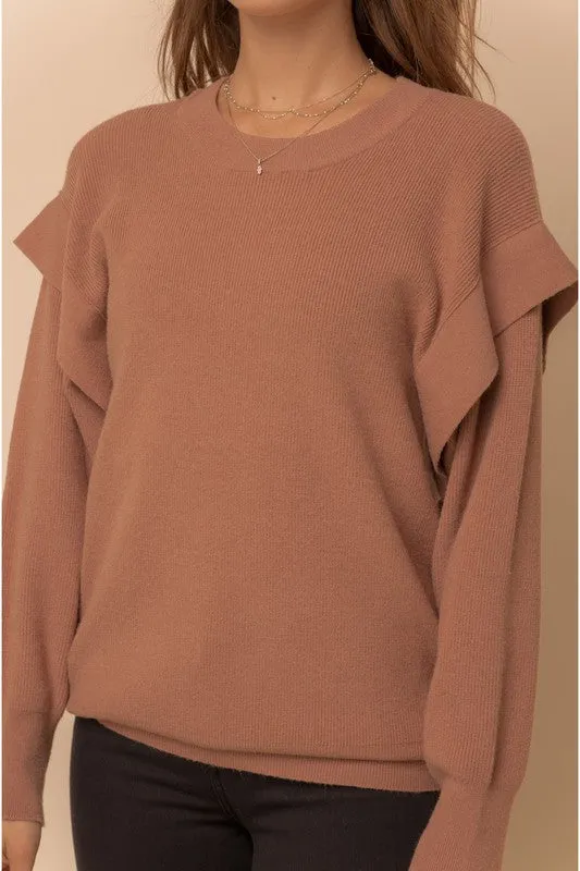 Band Detail Armhole Dolman Sweater