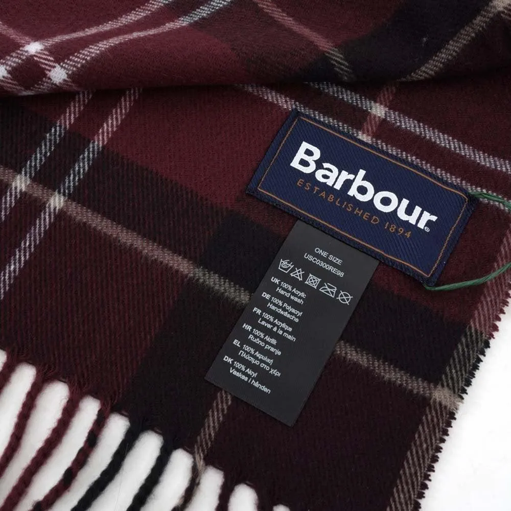 Barbour Galingate Tartan Scarf in Winter Red