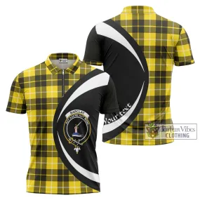 Barclay Dress Modern Tartan Zipper Polo Shirt with Family Crest Circle Style