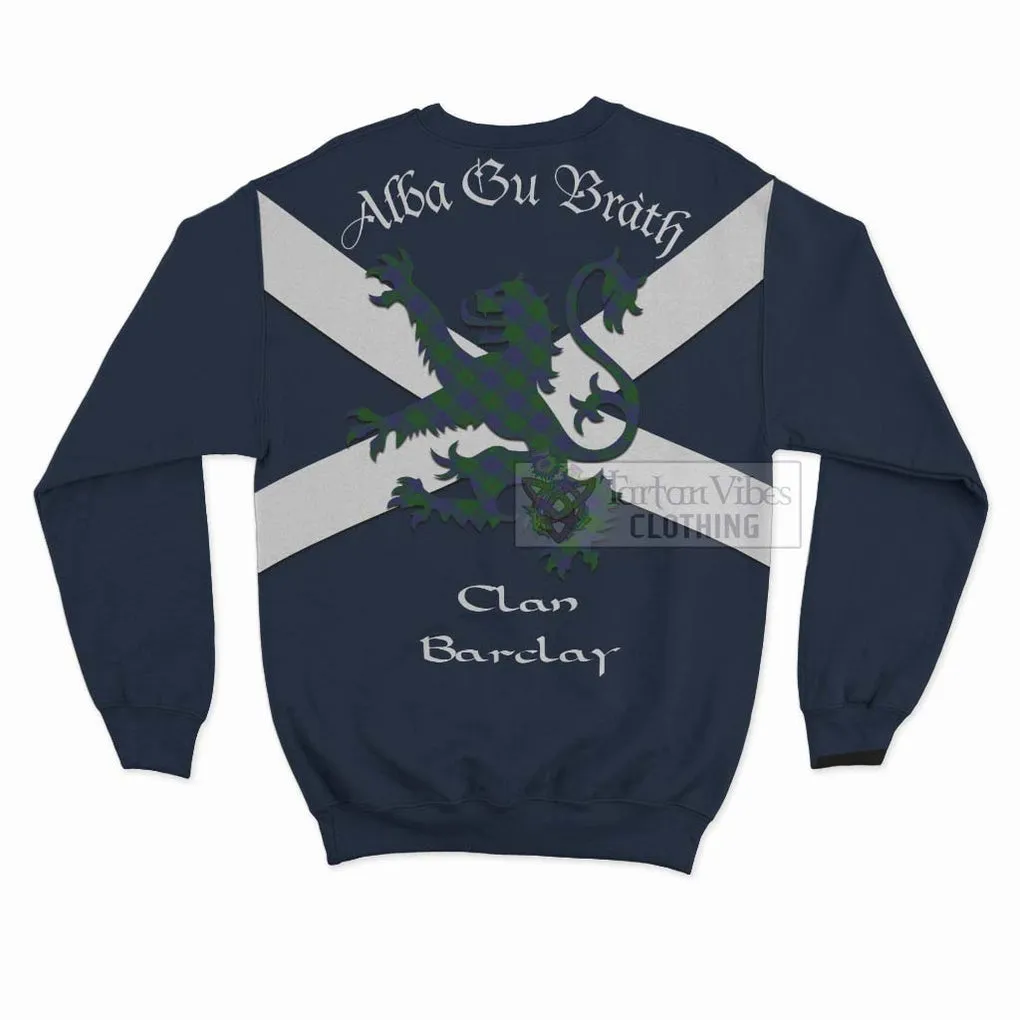 Barclay Tartan Lion Rampant Sweatshirt  Proudly Display Your Heritage with Alba Gu Brath and Clan Name