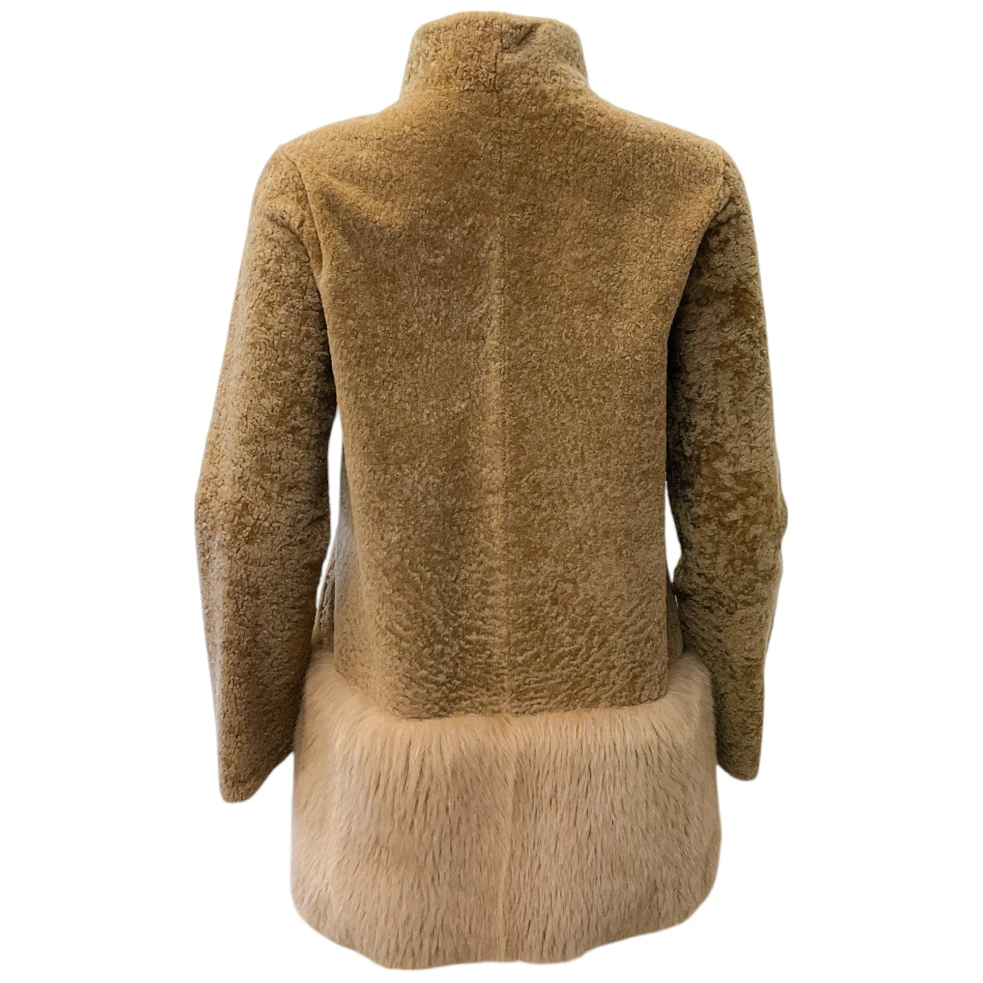 Barneys New York Beige Lamb Shearling Jacket