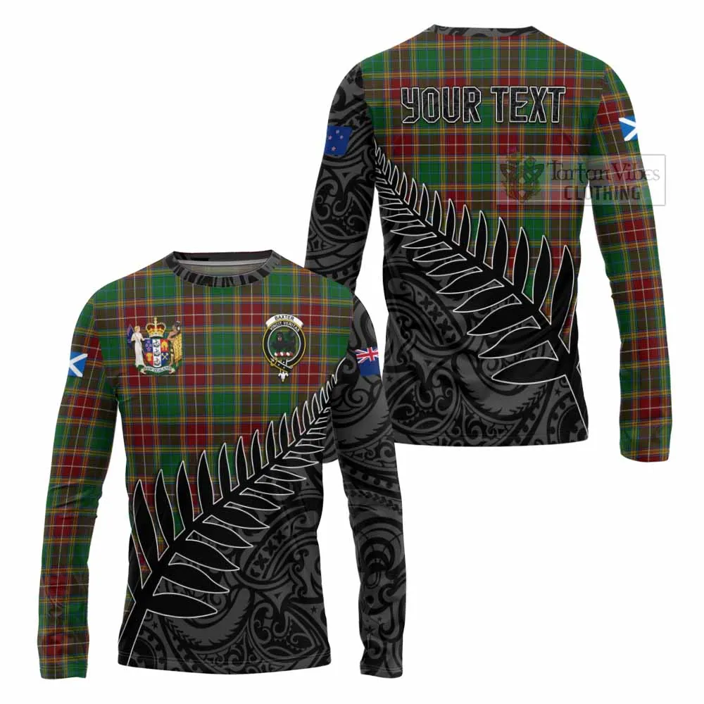 Baxter Crest Tartan Long Sleeve T-Shirt with New Zealand Silver Fern Half Style