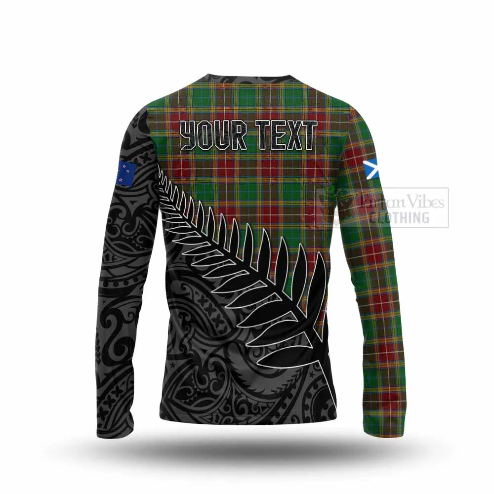 Baxter Crest Tartan Long Sleeve T-Shirt with New Zealand Silver Fern Half Style