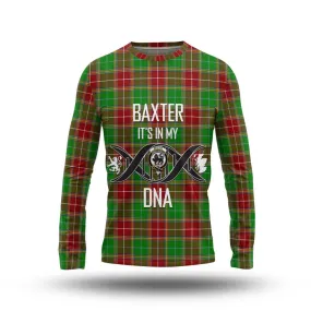 Baxter Modern Tartan Long Sleeve T-Shirt with Family Crest DNA In Me Style