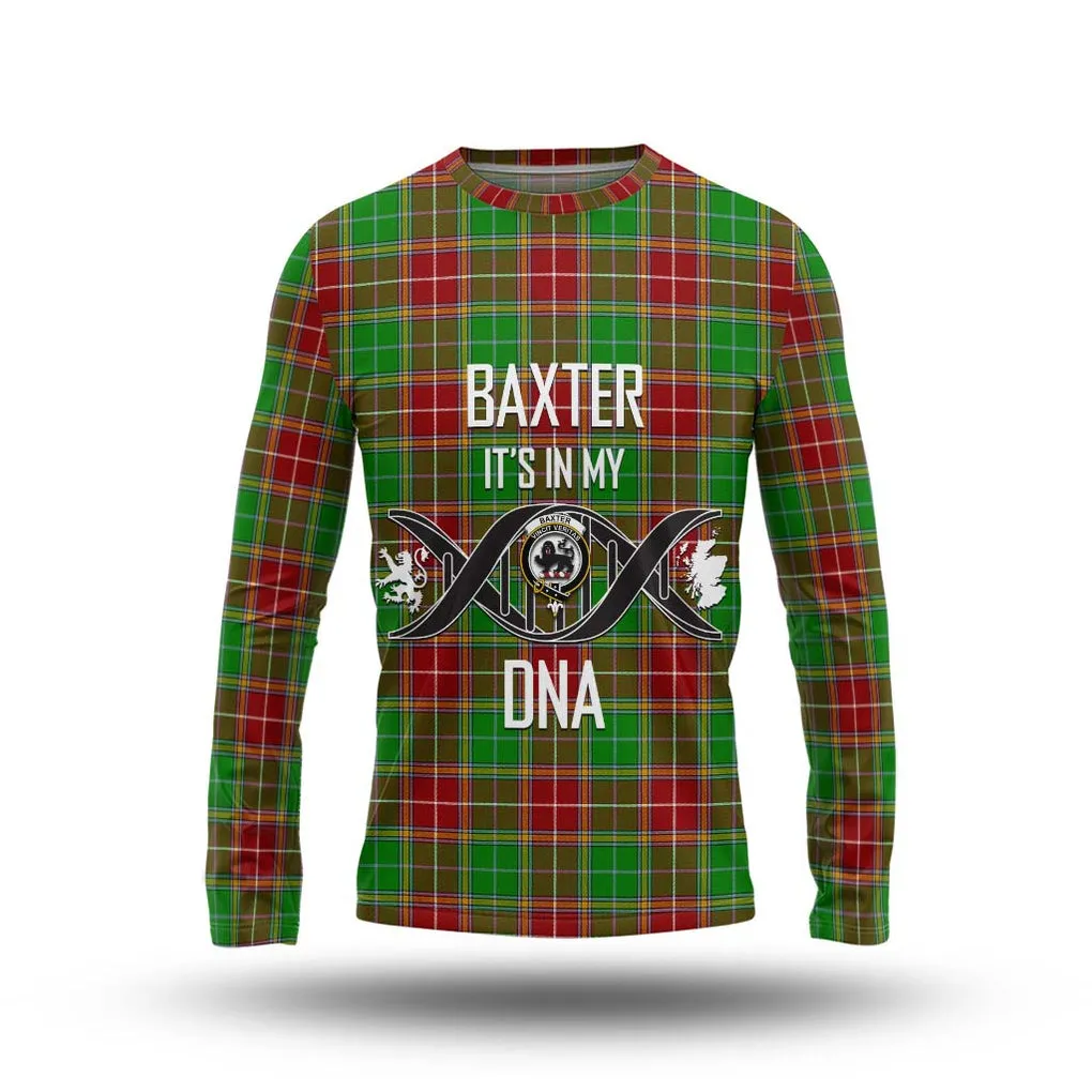 Baxter Modern Tartan Long Sleeve T-Shirt with Family Crest DNA In Me Style