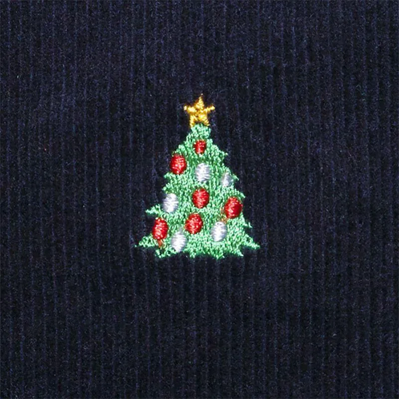 Beachcomber Corduroy Pant Nantucket Navy With Christmas Tree