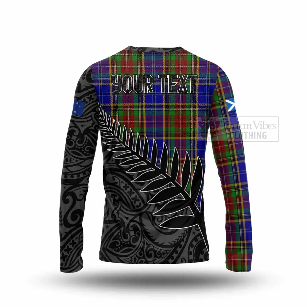 Beattie (Beatty) Crest Tartan Long Sleeve T-Shirt with New Zealand Silver Fern Half Style