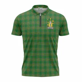 Beatty Irish Clan Tartan Zipper Polo Shirt with Coat of Arms