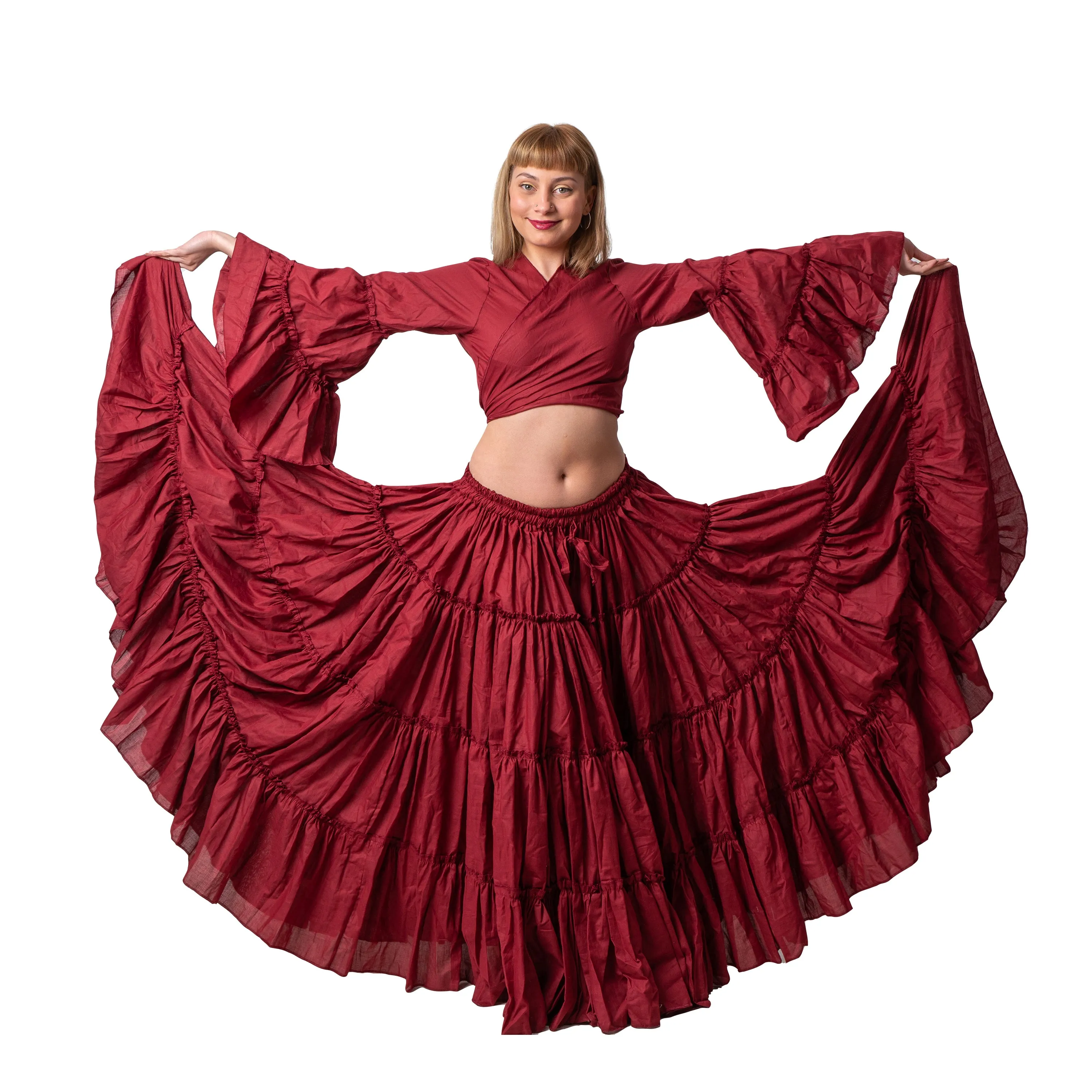 Belly Dance Tribal Cotton 25 Yard Skirt | FIERY FRILLS