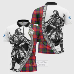 Belshes (Belsches) Tartan Clan Crest Zipper Polo Shirt with Highlander Warrior Celtic Style