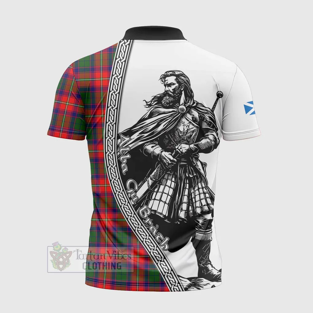 Belshes (Belsches) Tartan Clan Crest Zipper Polo Shirt with Highlander Warrior Celtic Style