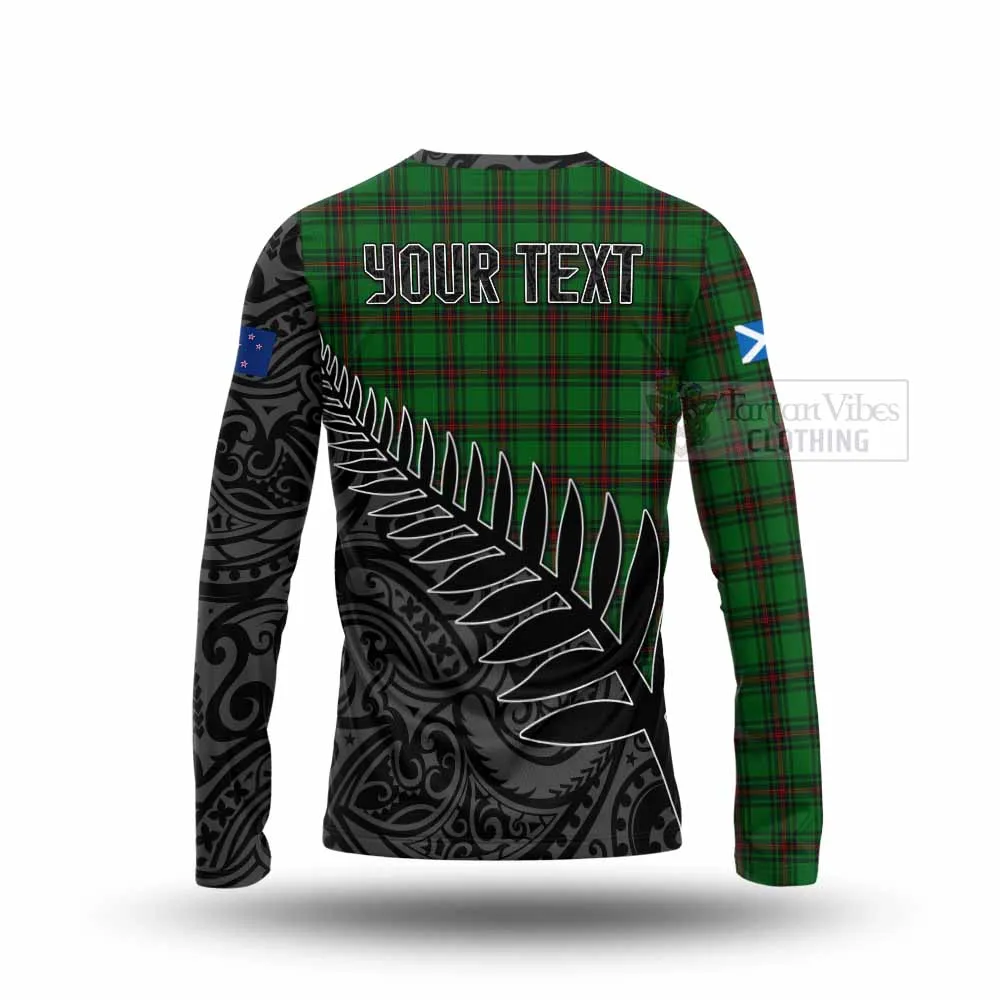 Beveridge Crest Tartan Long Sleeve T-Shirt with New Zealand Silver Fern Half Style